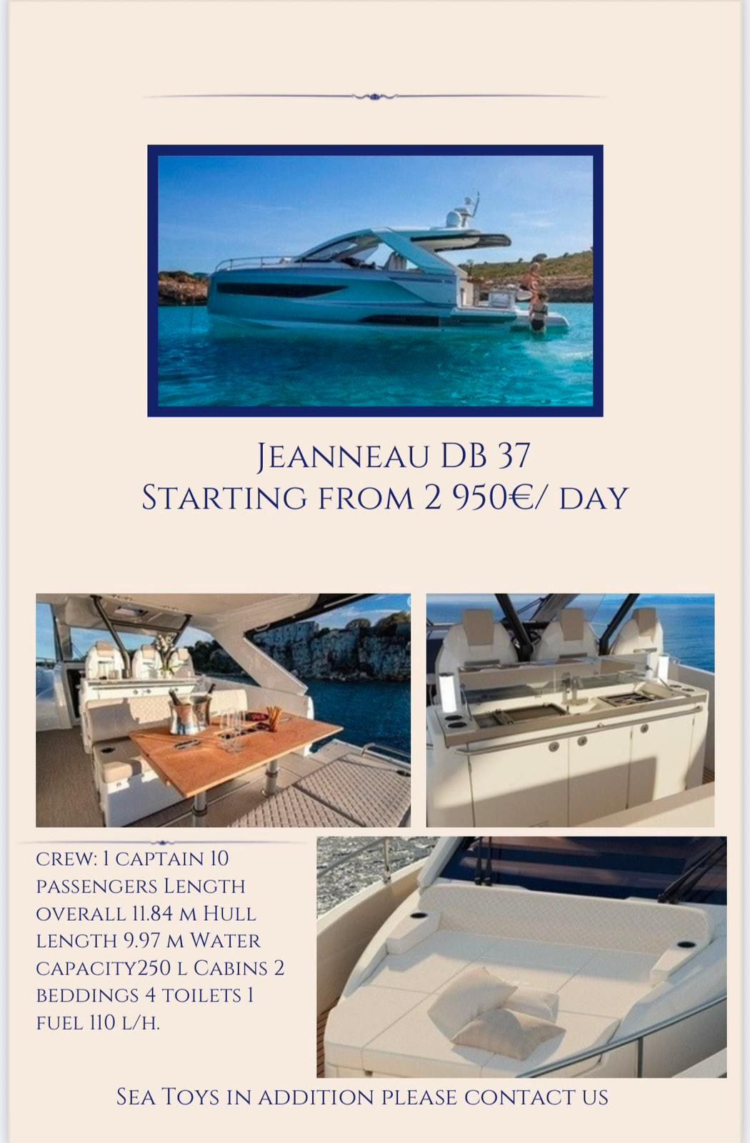 2022 Jeanneau DB 37 — à louer — Saint Tropez, France — photo 1 sur 1