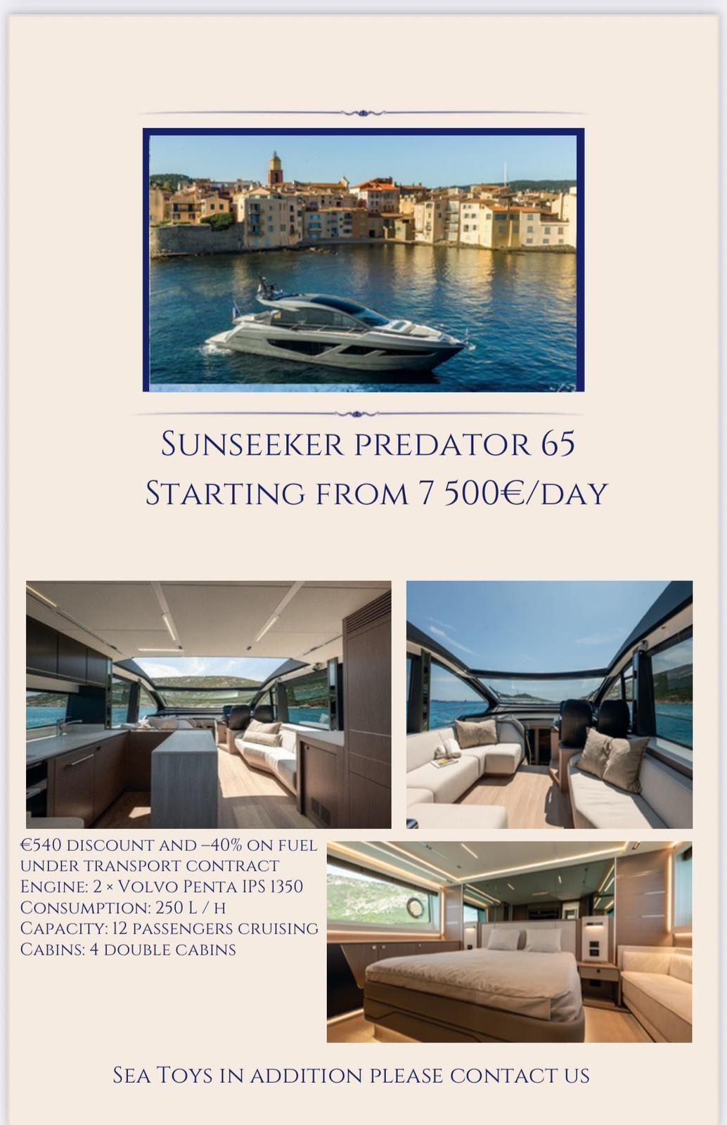 2022 Sunseeker Predator 65 — en alquiler — Saint Tropez, France — photo 1 of 1