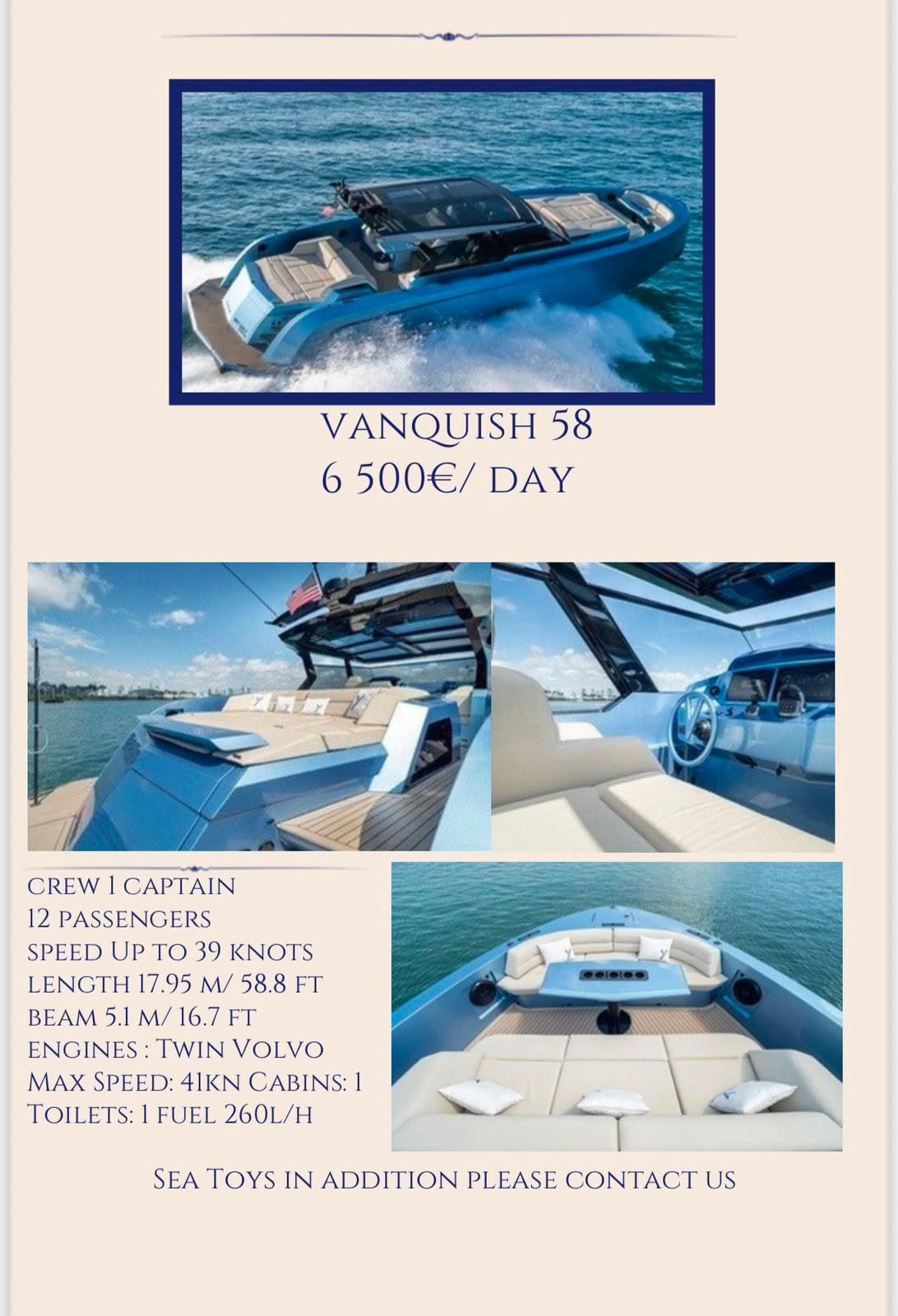 2019 Vanquish 58 — en alquiler — Saint Tropez, France — photo 1 of 1