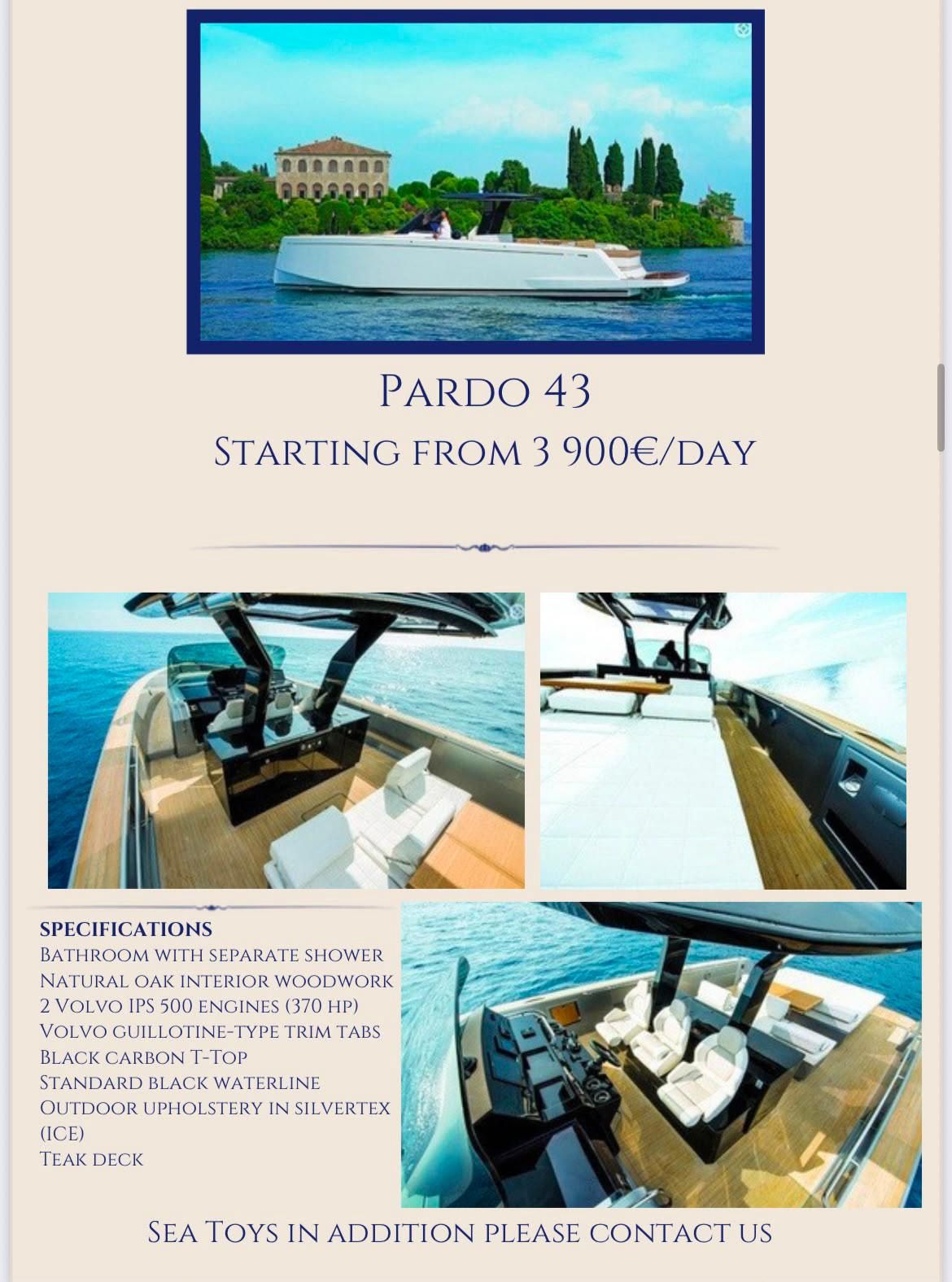2017 Pardo 43 — en alquiler — Saint Tropez, France — photo 1 of 1