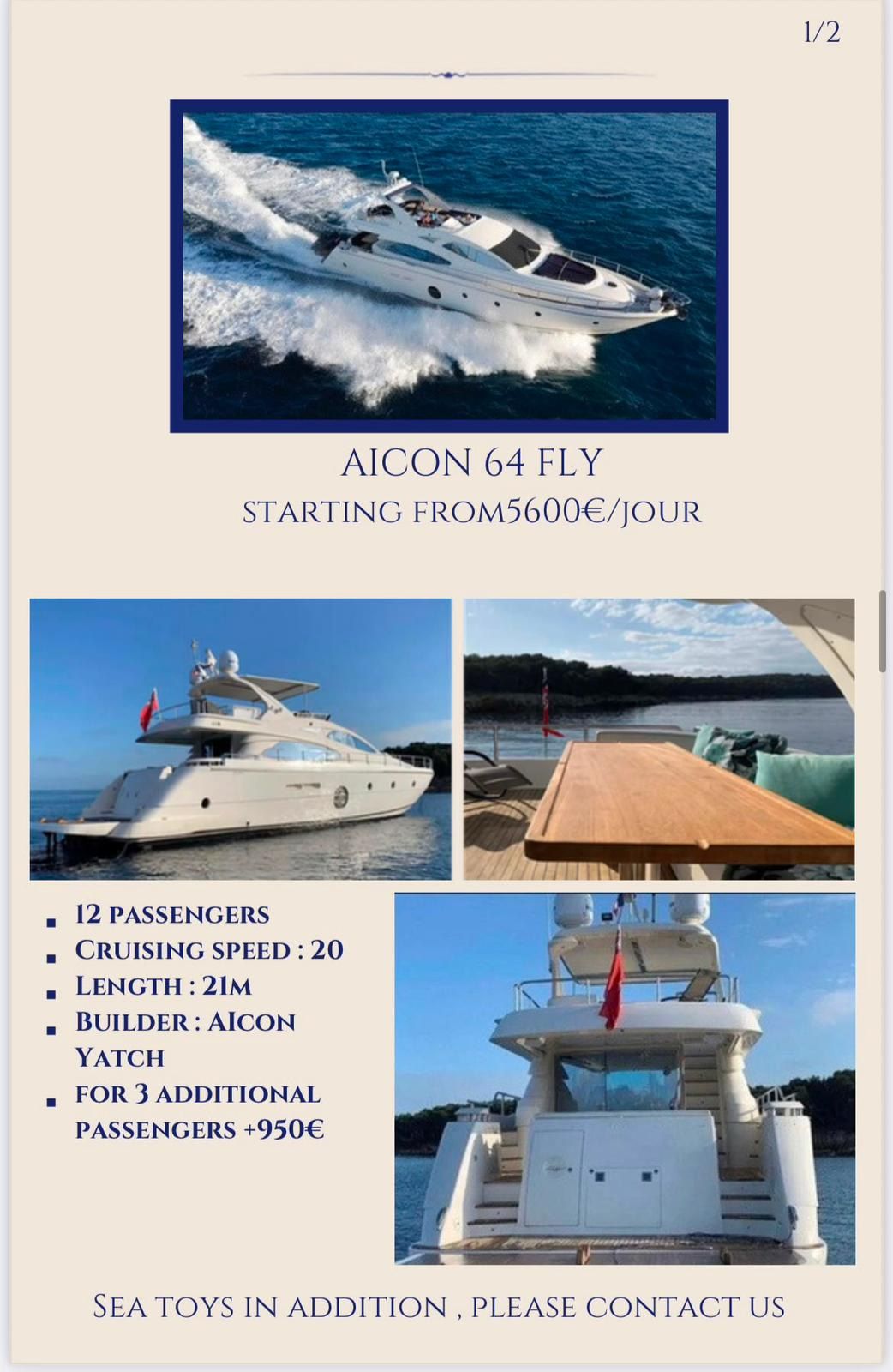 2004 Aicon 64 Fly — en alquiler — Saint Tropez, France — photo 1 of 1